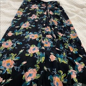 Black floral maxi skirt